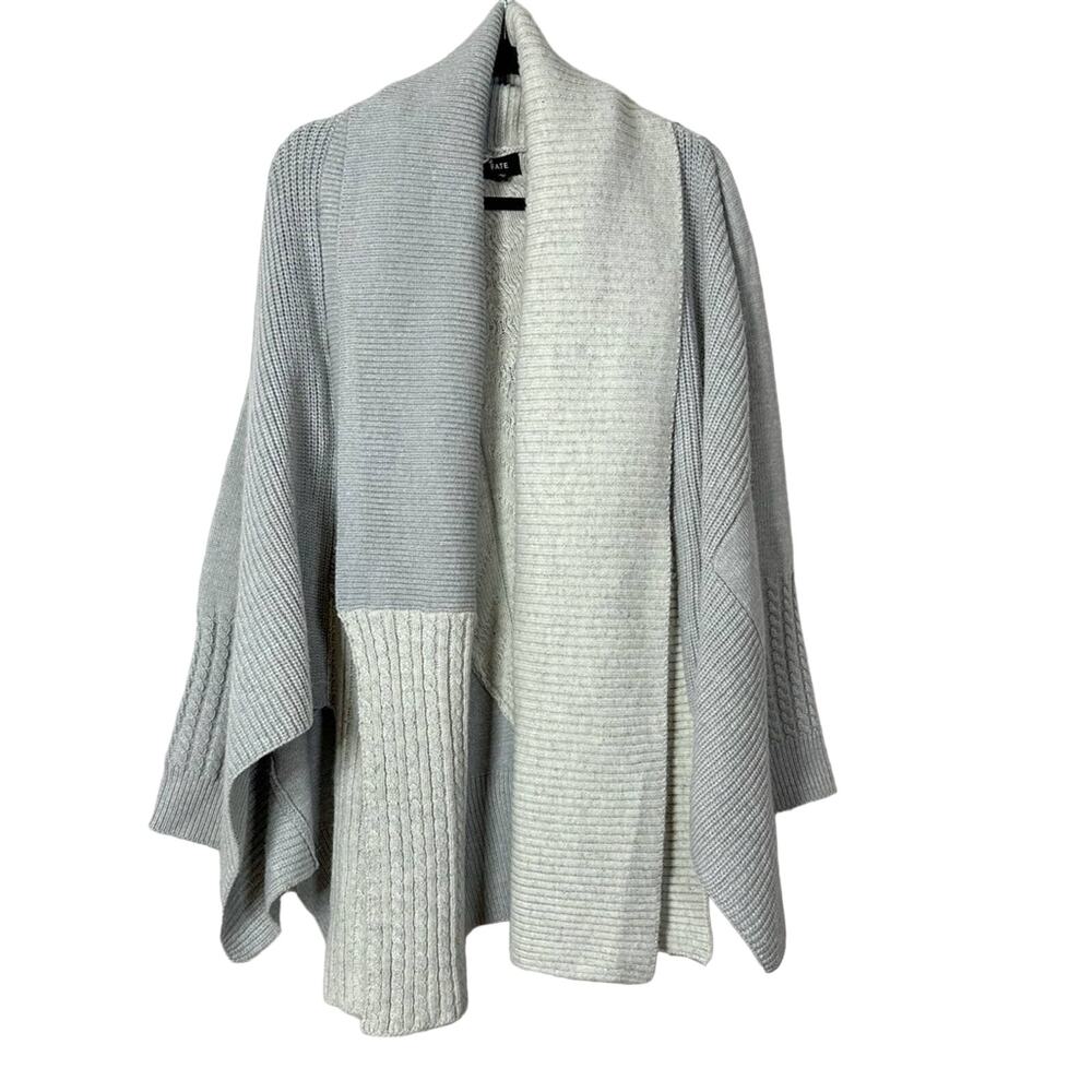 Fate Please Yourself Gray And Cream Open Shawl Ch… - image 5